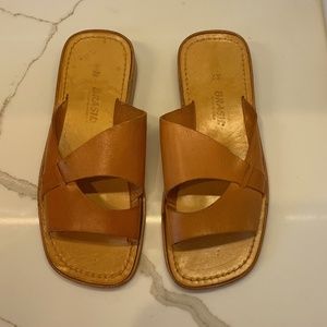 BRASIL Tan Leather Sandal, size: EUR 42